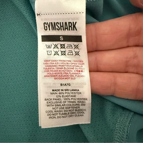 Gymshark Teal Active Crop Top with Yellow Logo Size S Women - Picture 6 of 8